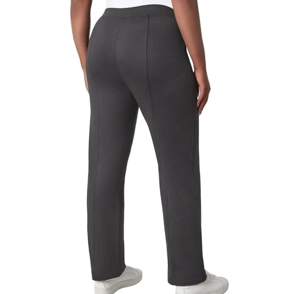 New Mondetta L High-Rise Pull-on Herringbone Straight Leg Stretch Wicking Pants - Picture 6 of 6